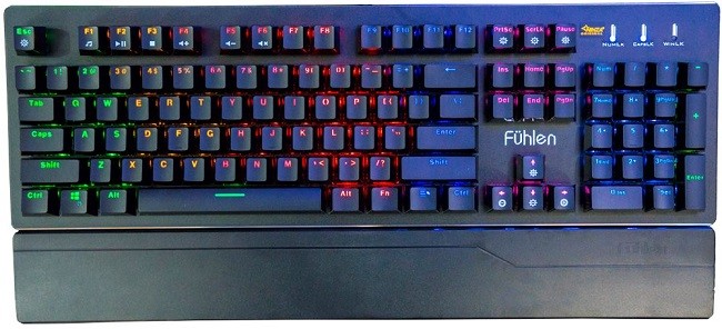 Keyboard Fuhlen E Eraser Mechanical Blue Switch Black
